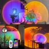 1Pc Smart  Remote Control Sunset Light Sunset Ambient Light Internet Celebrity Live Broadcast Background Sunset Light Sunset Rainbow Projection Light