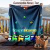 Among Us Flannel Blanket, Personalized Custom Name Text, Soft Warm Plush Throw Blanket For Gift