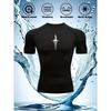 Men's Compression Shirt Quick Dry White Gym T-Shirt Black Gothic Sword Print Workout Sportswear