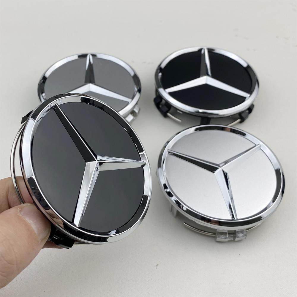 For Mercedes Benz Amg 4Pcs 75mm Car Wheel Center Logo Hub Cap for Mercedes Benz AMG W222 W211 W205 W213 W203 C218 A207 CLA CLS E 300 Auto Accessories