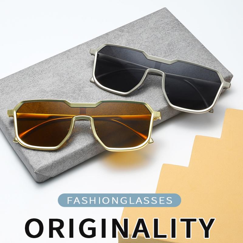 Exquisite Fashion Items Men's Gold New Irregular Sunglasses For Steampunk Style Metal Sunglasses Luxury Designer Sunglasses Wo Sun Glasses