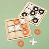 Toy Wooden Tic-Tac-Toe Chess Three Line OX Puzzle Board Party Table Games Building Blocks Toys For Kids Children Early Education