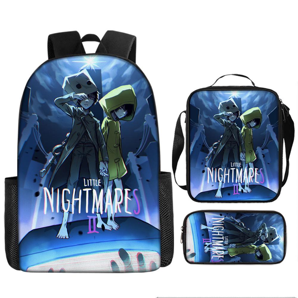 Luxury Popular Novelty Little Nightmares 3D Print 3pcs/Set pupil School Bags Laptop Daypack Backpack Lunch bag Pencil Case