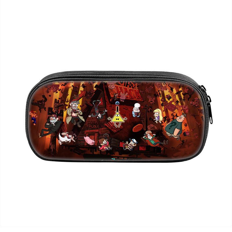 Gravity Falls Cartoon Pencil Case Large Capacity Nylon School Supply Organizer For Students