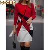 Vestidos Casuales de Manga Larga con Cuello Redondo de Moda Otoño Invierno