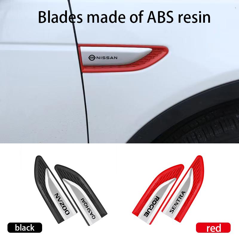 wskpa9 Car Door Side Fender Blade Decal Sticker ABS Resin Car Body Protective Sticker For Nissan NV200 Qashqai rogue sentra Accessories