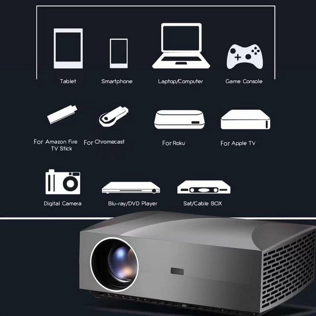 HD 1080p 4K LED Projector Android Version 6.01 Full 4200 Lumens 2G 16G Home Entertainment Commercial Projector Home Theater Sale New