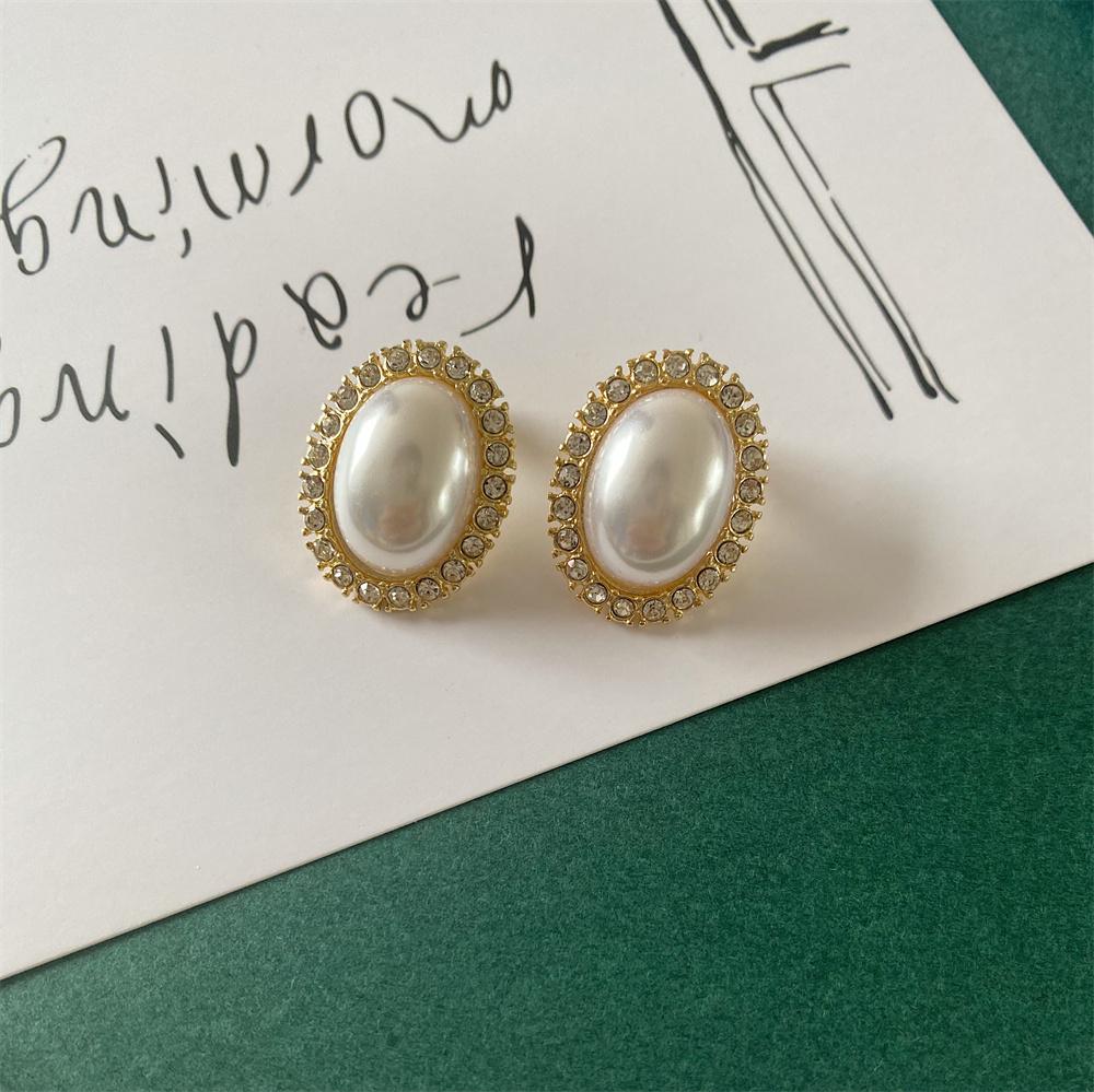 Women Elegant Pearl Double Layers Necklace Earrings Exquisite Vintage Classic Chains For Lady Party Wedding Retro Jewelry Choker