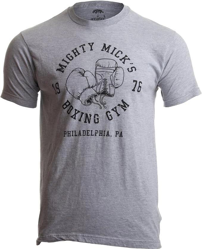 Mighty Micks Boxing Gym 1976 Philadelphia Boxer Vintage Style Gloves Tshirt S
