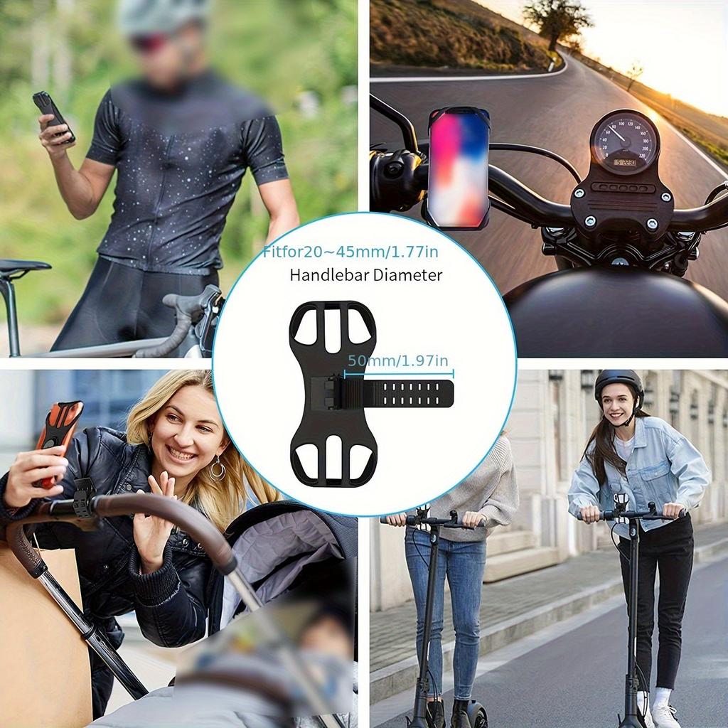 Uniwersalny Uchwyt na Telefon Komórkowy Rower Motocykl Klamra Mobilna Pociągnij Antypoślizgowy Regulowany Uchwyt na Kierownicę Roweru Stojak GPS