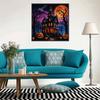 Diamond Painting Kit Halloween Mansion Pumpkin Pattern DIY Full Drill Canvas Art Relaxing Handmade Gift for Craft Lovers