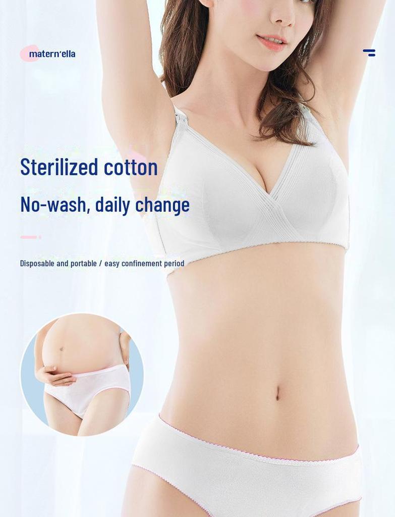 Zichu Sterile Disposable Cotton Underwear for Women and Maternity - Large Size, Ideal for Postpartum, Travel, and Confinement.