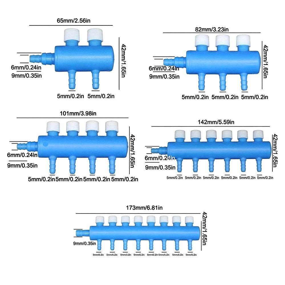 Multi Outlet Air Flow Control Valve Adjustable Aquarium Air Splitter Aquarium Aeration