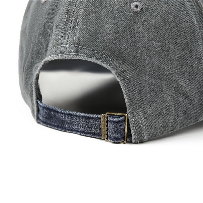 Hat Women'S Spring And Summer Retro Denim Washed Baseball Cap Men'S Versatile Student Naked Color Matching Embroidered Cap