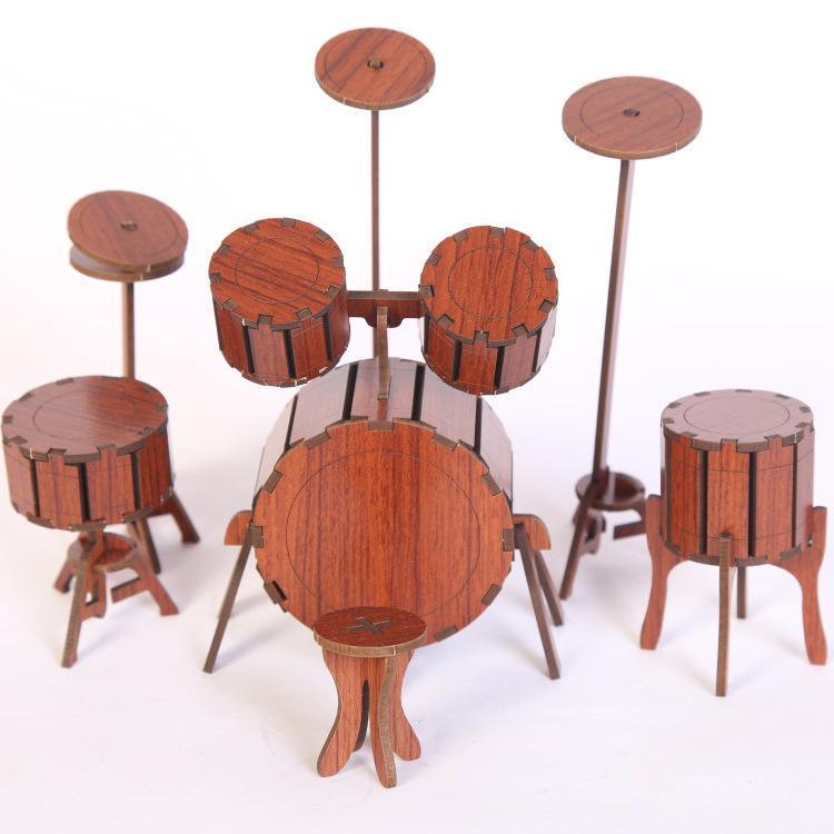 3D Stereo Musical Instrument Puzzle Model: Piano, Gramophone & Jazz Drum DIY Educational Gift