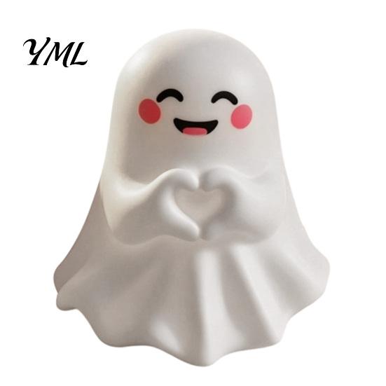 Cute Ghost Pen Holder Halloween Holder, Mini Figurine Desk Decor, Funny Unique Holiday Present Pencil Stand Ornament, Creative Office Organizer