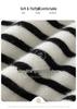2025 Autumn/Winter Women's Color Block Stripe Cashmere Pullover Sweater - Round Neck, Long Sleeve Knitwear