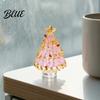 Christmas Landscaping Scene Accessory Mini Tree Figurine Handmade Colored Glaze Tabletop Ornament Creative Gifts for Friends with Star Top