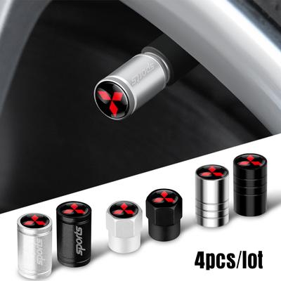 4Pcs Car Styling Whee Tire Valve Cap Accessories For 9 Ralliart X ASX L200 Colt Outlander Pajero Lancer Eclipse Cross