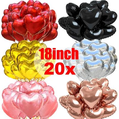 20/5 stücke Herz Folienballons Spiegel Aluminium Heliumballons Globos für Kinder Babyparty Geburtstagsparty Dekoration Hochzeitsbedarf