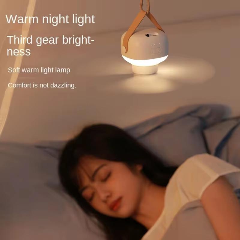 Rechargeable Outdoor Camping Fan - Portable Ceiling Tent Ventilator Cooler Electric Fan with Remote Control and LED Lighting