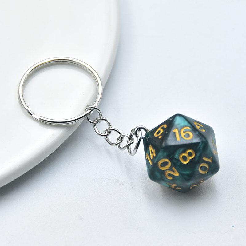 Colorful Acrylic 20-Sided Dice Shaker Pendant for Handmade Jewelry