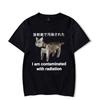 Unisexs Womens Short Sleeved Tshirts Humorous and Casual Tshirts I Was Irradiated by Japanese Cat Funny Fans Because Crack Top