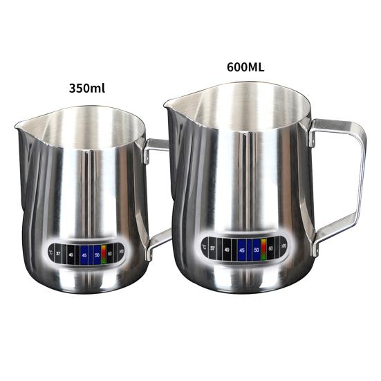 Temperature Sense Milk Frothing Pitcher Large Capacity Stainless Steel Food-grade Milk Latte Cup for Bakery