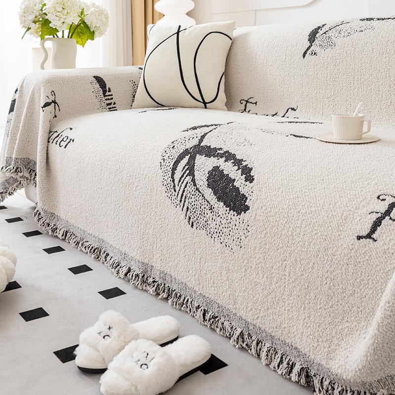 

Four Seasons Universal Sofa Cover Cloth Ins Wind Dustproof Cushion Chenille Sofa Cover All Inclusive Anti-Scratching Cover Blanket 180*130cm