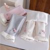 Kinder Mädchen Leggings Frühling Herbst Dick Kinder Strumpfhose für Mädchen Gestrickt Rüschen Strumpfhose Baby Elastizität Weich Warm Hosen Draußen