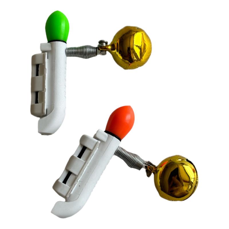 1 Piece Double Bells Rod Clip Fishing Bite Alarms Fishing Rod Bells Ring Induction Lamp Bright Night Flash Led Without Battery