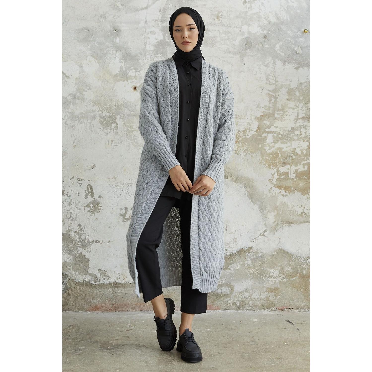 

Yelsa Knitted Knitted Cardigan - Gray Standart серый