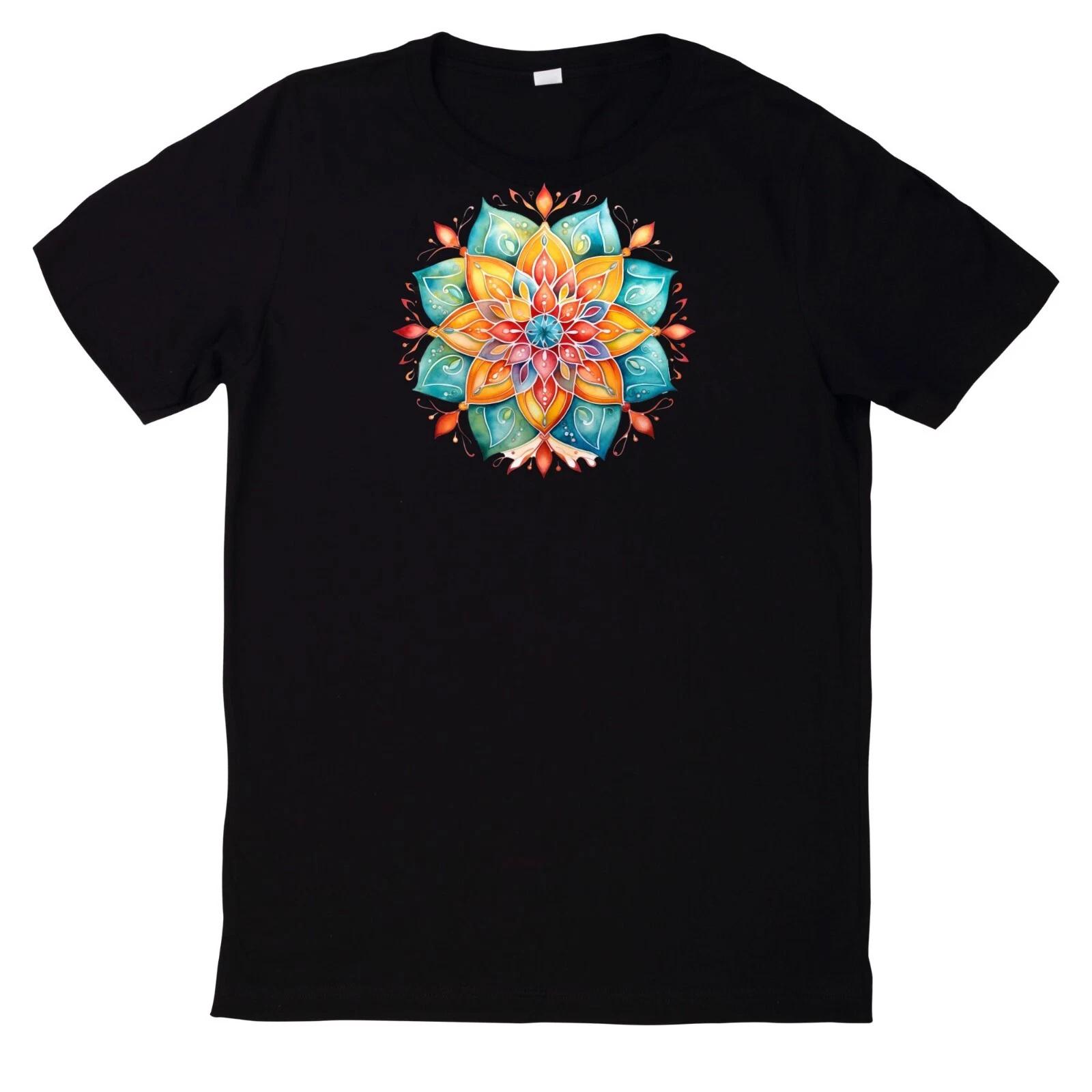 T-Shirt Aquarell Mandala Motiv Baumwolle S