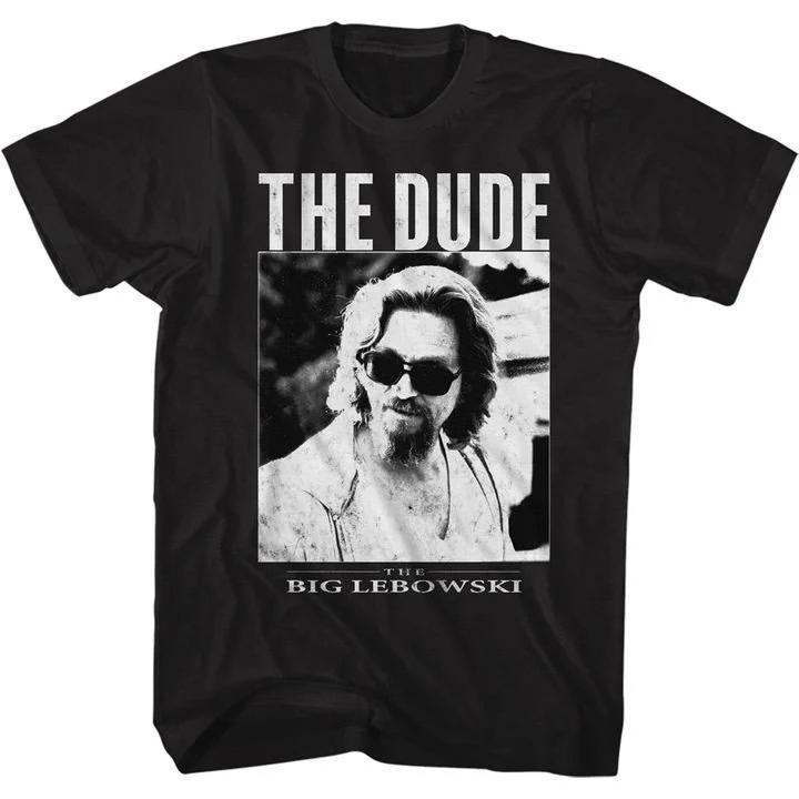 The Big Lebowski The Dude Black Adult TShirt Summer Unisexs and Womens Loose and Breathable Cotton Tshirt S