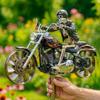 Skeleton Motorcycle Wind Spinner, 3D Metal Garden Windmill Yard Decor