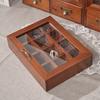 9/12 Grids Organizer Box Jewelry Hairpin Earring Necklace Tea Bag Storage Box With Transparent Lid Vintage Wooden Storage Box