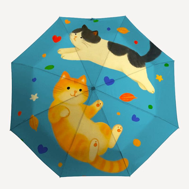 

1pc Cats Pets Pattern Automatic Folding Umbrella - Compact 8-Rib Design, Durable Plastic & Iron, Lightweight for Outdoor Daily Use025