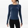 Womens Long Sleeve Yoga Top High Elastic Slim Fit Quick Dry Sports Shirt Running Gym Workout