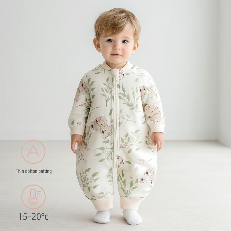 Newborn Split-Leg Sleeping Bag: Padded, Zippered, Anti-Kick Quilt for Home Wear