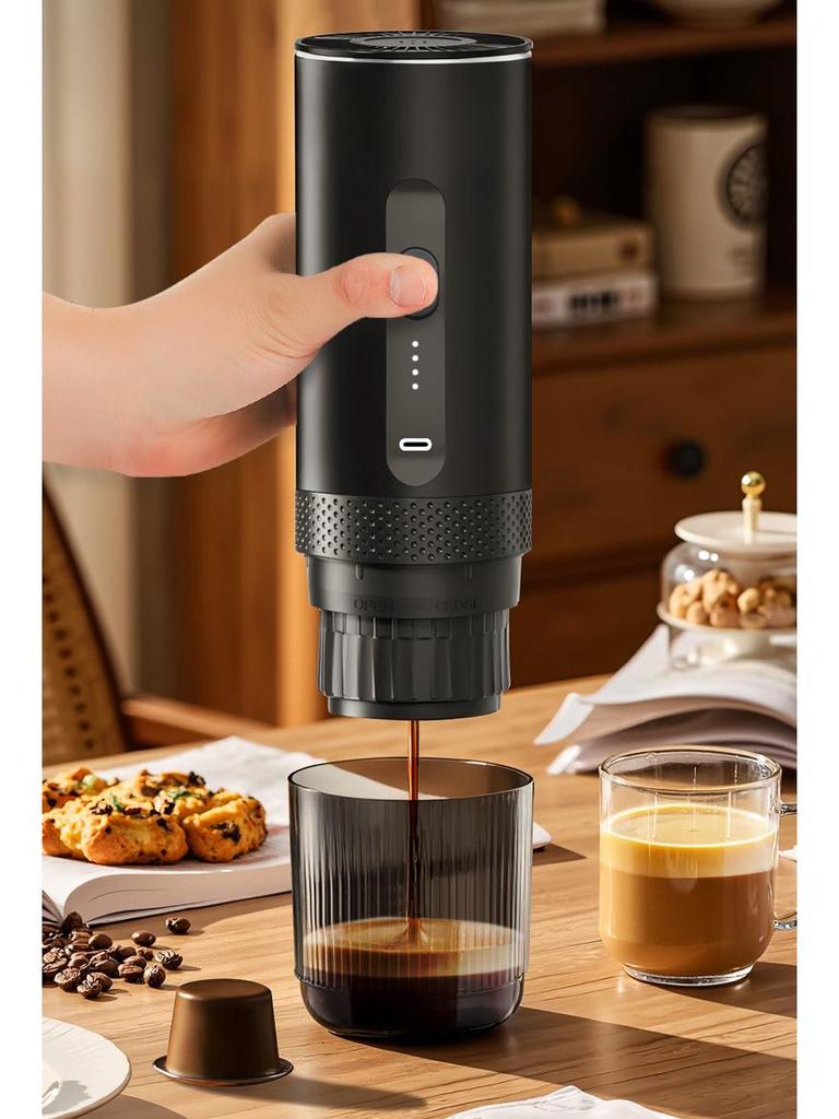 Bezdrátový přenosný kávovar na espresso s tlakovým systémem čerpadla ovládaným jedním tlačítkem