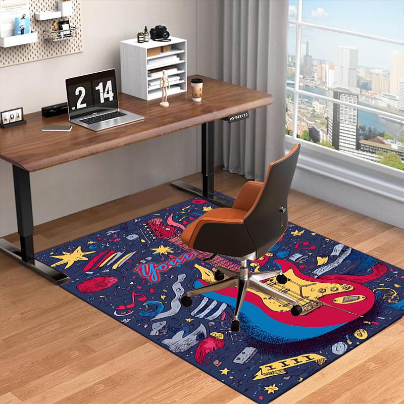 1PC Custom Name Music Guitar Festival Theme Floor Mat Ideal for Living Room, Game Rooms, Office, Bedroom Floor Mat Playful Design