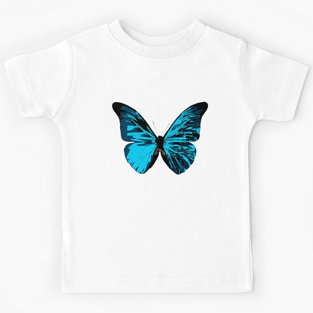 Light Blue Butterfly - Equals Kids T-Shirt 160