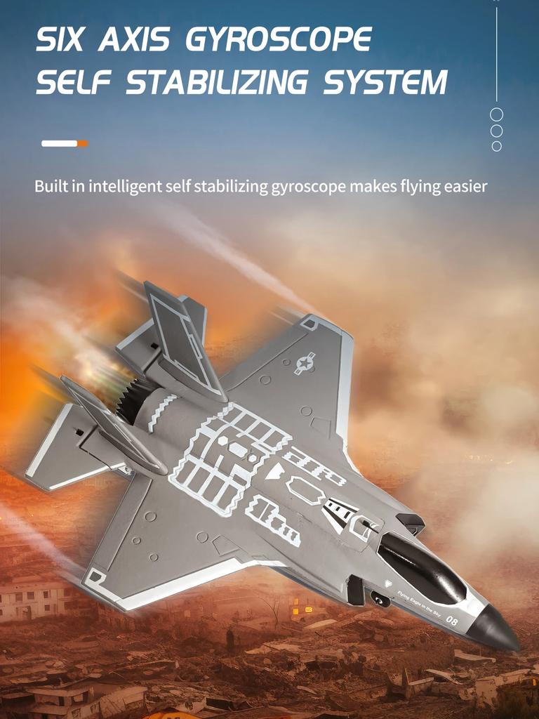 FX9635 Four Channel Remote Control Aircraft F35 Culvert Fighter Brushless Motor Fixed Wing Foam Aircraft Children Birthday Gifts