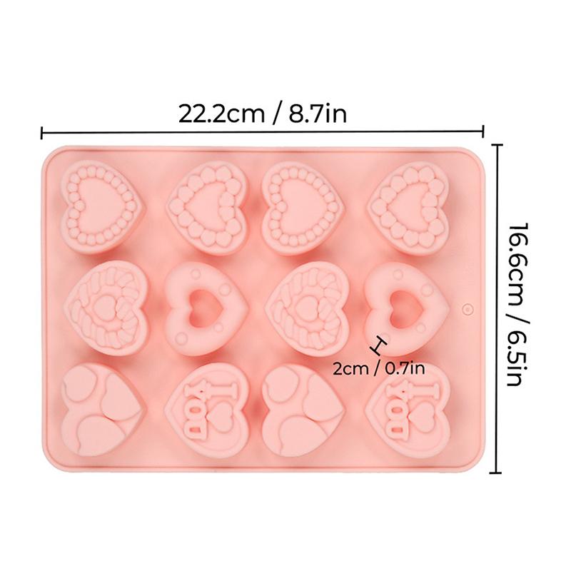 DIY 3D Heart Mold - Flexible Silicone Mold for Soap Making, Fondant Decor & Crafts, Creates Detailed Shapes with Easy Demolding