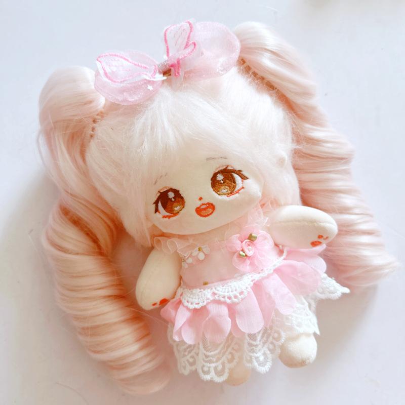 20Cm Cute Pink Princess Doll Clothes Kawaii Idol Doll Outfit Accessories Pink Mesh Skirt Overall For Girls Soft Plush Toys Gifts