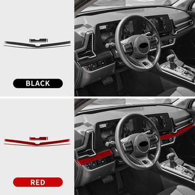 Dla Kia Sportage NQ5 2022 2023 2024 2025 Prawdziwa Miękka Naklejka z Włókna Węglowego Panel Paska Deski Rozdzielczej Samochodu Akcesoria Wnętrza LHD RHD