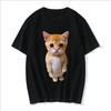 Rolig Katt 3D-tryck Dam Casual Oversize T-shirt Dam Herr Harajuku T-shirts Flicka Pojke Casual Mode Kläder