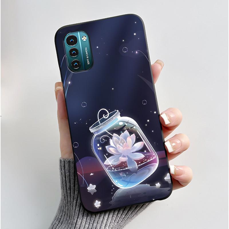 For Nokia G21 G11 Plus Case Cute Love Rabbit Cartoon Black TPU Silicone Soft Cover For NokiaG21 G 11 G11Plus Bumper Phone Case