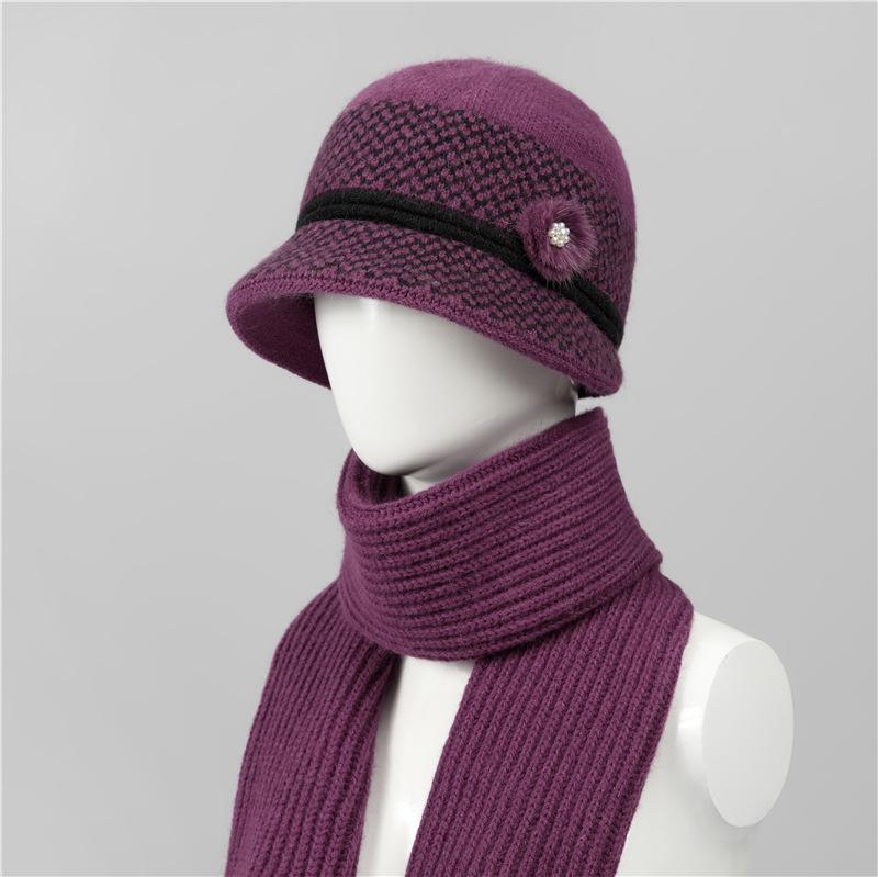 Hat Women'S Season Ear Protection Warm Mom Hat Fleece Thick Ear Protection Grandma Grandma Elderly Cotton Hat