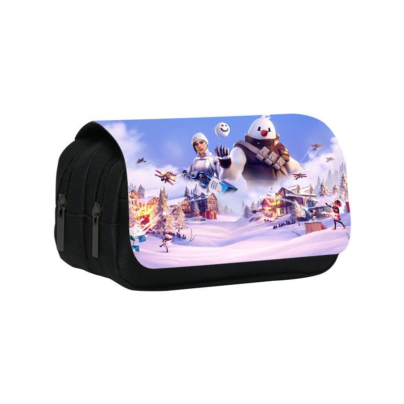 Fortnite Pencil Case Double Layer Kids Storage Bag With Nylon Material For School Supplies